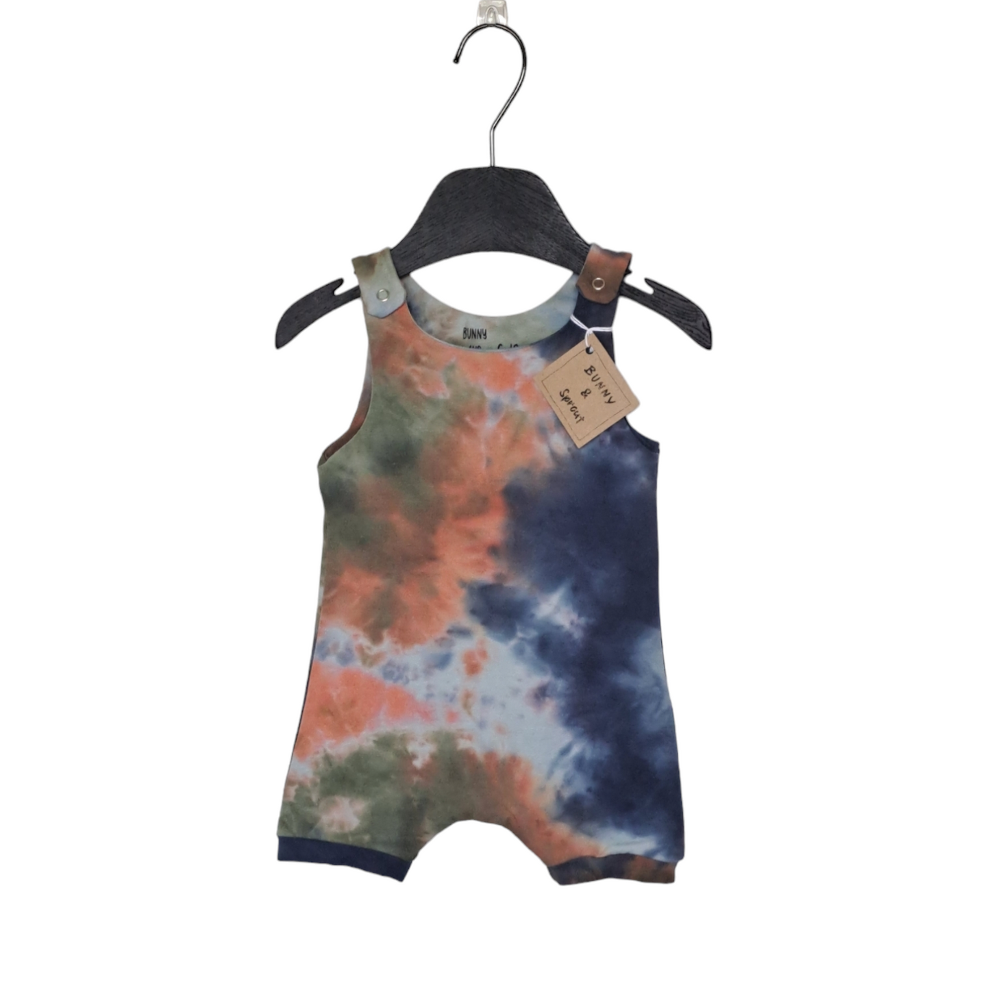 Stretch Romper - Blue Green Tie Dye