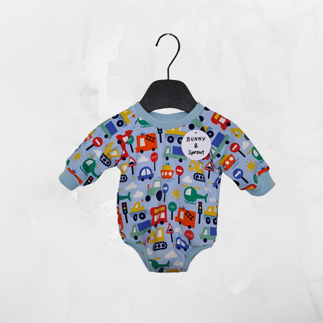 Sweater Romper - Blue Traffic Jam