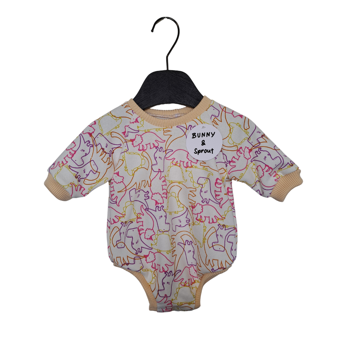 Sweater Romper - Cream Dino