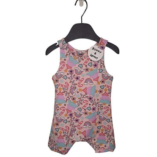 Christmas Romper - Pink Candycane