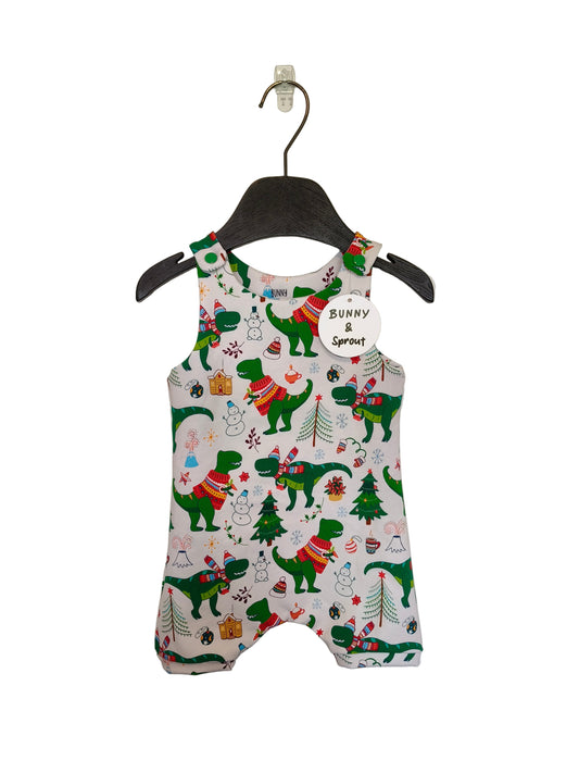 Christmas Romper - T-Rex
